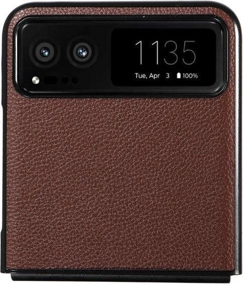 Actual product image MU Classic Litchi Leather Bookcover Series (Motorola Razr 40)
