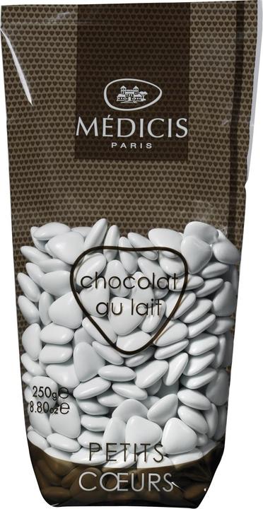 Actual product image medicis Chocolate Hearts Dragees White (250g)