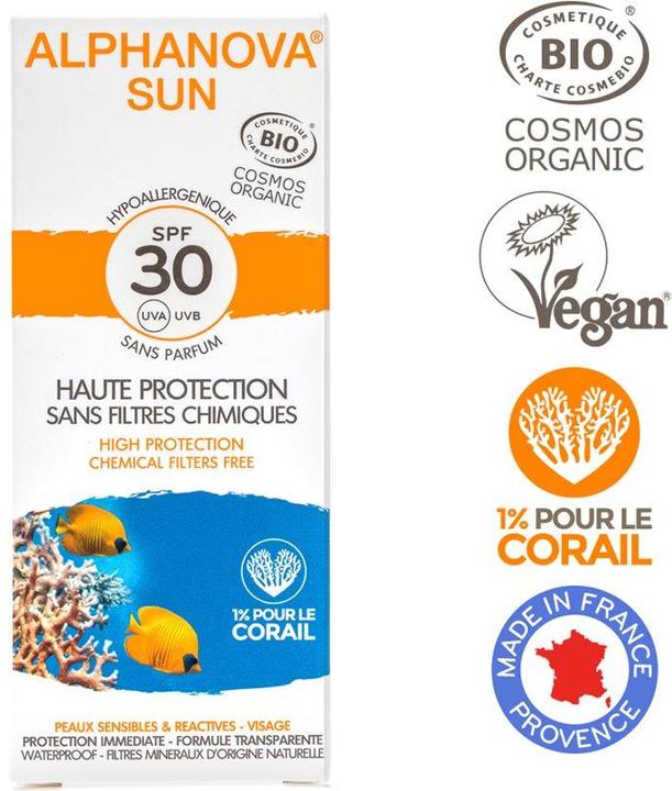 Produktbild Alphanova SUN Creme Bio hypoallergen SPF30+ ohne Parfum Creme (Sonnencreme, SPF 30, 50 ml, 500 g)