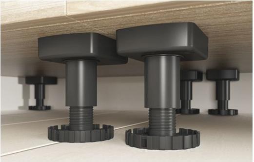 Produktbild Hettich Korrekt Sockelverstellfuss verstellbarer Sockelfuss H 80mm ø 35mm schwarz (100 Stück)