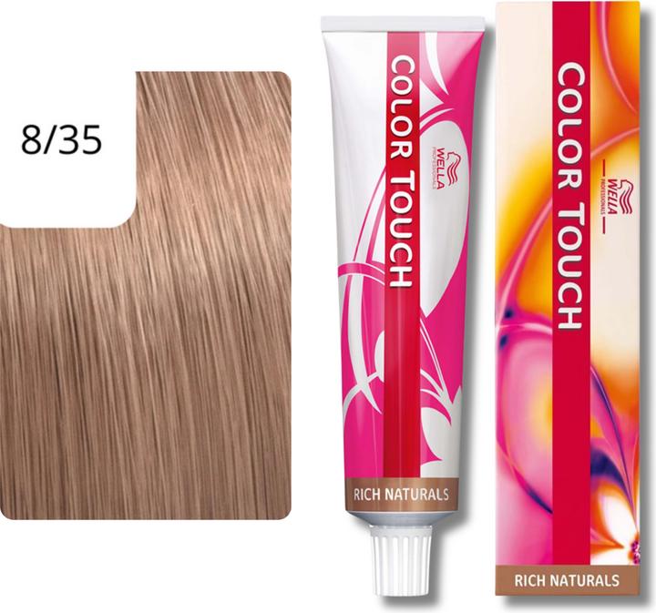 Immagine prodotto Wella Colore Tocco Rich Naturals Tinta dei capelli naturali di colore (8, 35 biondo chiaro oro-mogano)