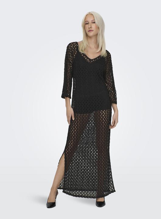 Produktbild Only Normal geschnitten V-Ausschnitt Kastige Ärmel Langes Kleid Kleid aus Spitze (XS)
