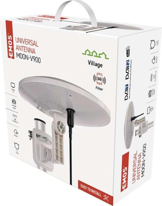 Actual product image Emos Village Moon-V900 (Parabolic antenna, 20 dB, DAB/ DAB+, LTE, DVB-T / -T2)
