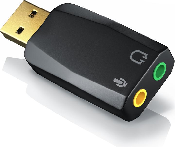 Produktbild CSL USB Soundkarte 5.1 Kanäle, Extern, 5.1 Virtual Surround, Line-Out & Mikrofon-In Anschlüsse, schwarz (USB 2.0)