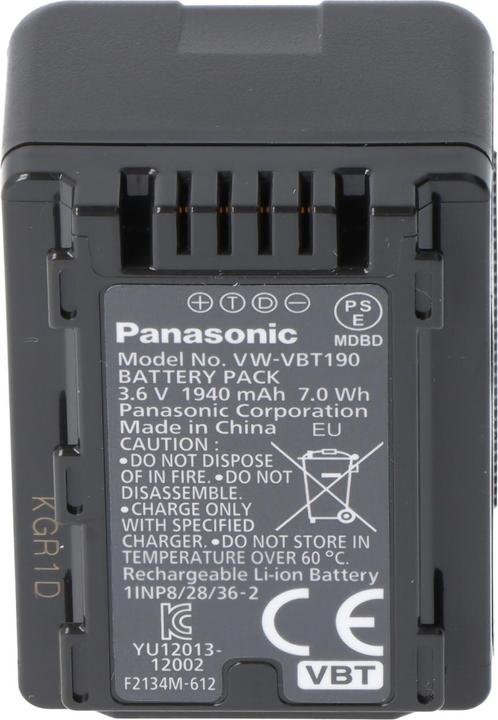Immagine prodotto Panasonic Vw-Vbt190e-K (Batteria della fotocamera)