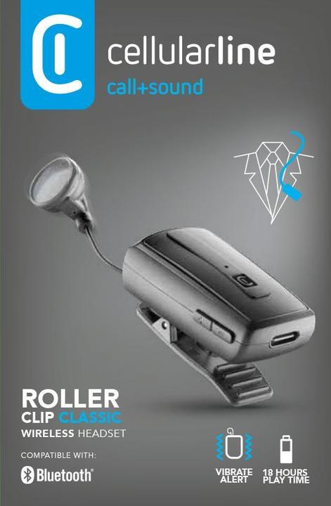 Actual product image Cellularline Roller Clip Headset univ. Cellular Black (240 h, Wireless)