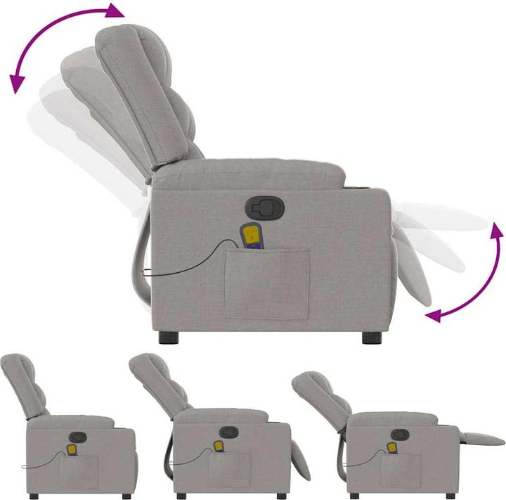 Actual product image VidaXL Massage chair cloud grey fabric