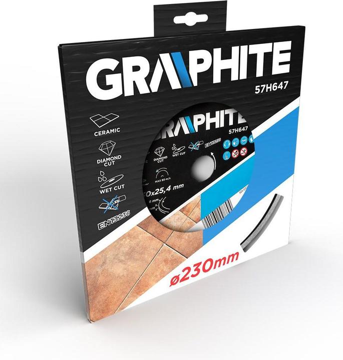 Produktbild Graphite Diamanttrennscheibe 230 x 25,4 mm massiv für 59G891