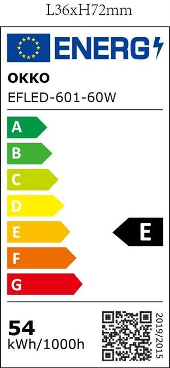 Etichetta energetica Okko APPARECCHIO TRIPROOF 60W LED 740 IP65 120