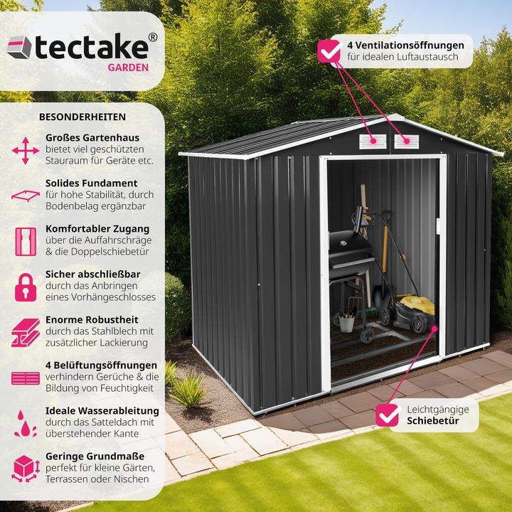 Actual product image tectake Shed with saddle roof