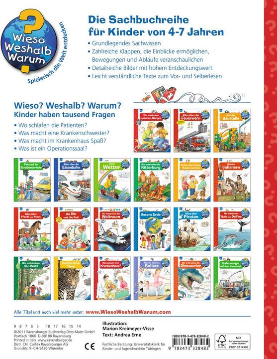 Actual product image Ravensburger Was passiert im Krankenhaus? (German, Andrea Erne, Marion Kreimeyer-Visse, 2015)