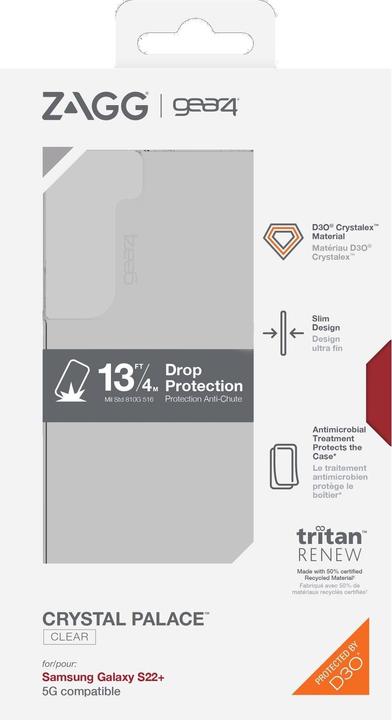 Produktbild gear4 Back Cover D3O Crystal Palace Galaxy S22+ Clear (Samsung Galaxy S22+)