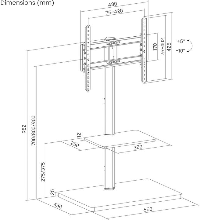 Image du produit PureMounts PM-TVS-21 (Universel, 65", 35 kg)
