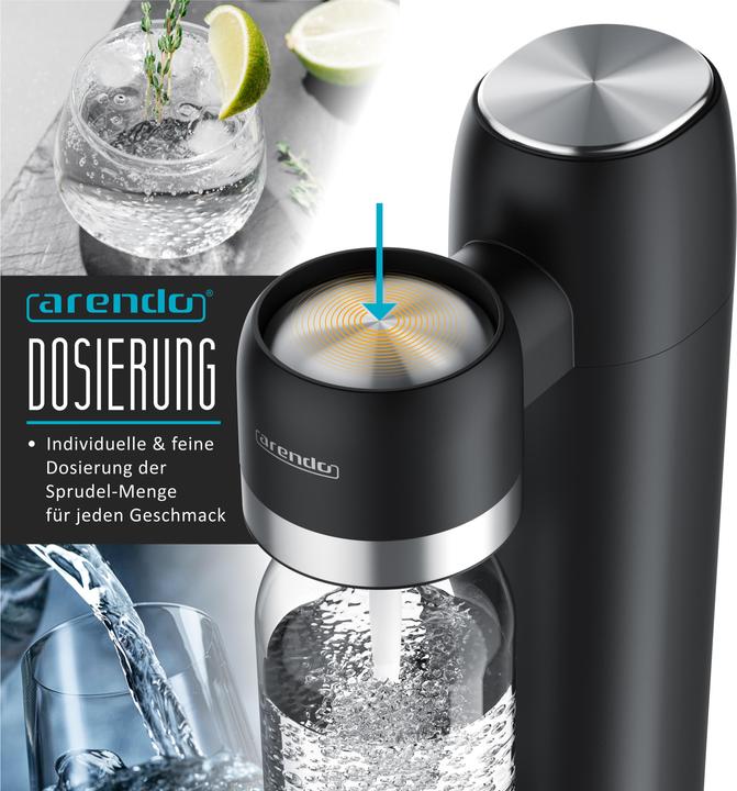 Produktbild Arendo Wassersprudler, Soda Maker + 1000 ml Flasche, Soda Streamer mit Wasserflasche, für 60l CO2 Zylinder