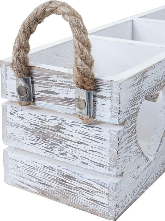 Produktbild Swisshandel24 2x Dekokiste HWC-C26, Aufbewahrungsbox, 2 Griffe Indoor Paulownia shabby weiss, 10x10x30cm (10 x 30 x 10 cm)