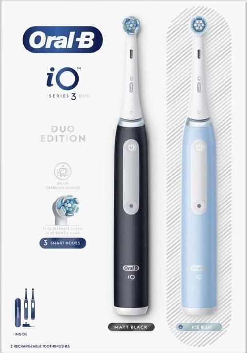 Image du produit Oral-B iO Series 3 Matt Black/Ice Blue Duo Edition (Brosse à dents oscillo-rotative)