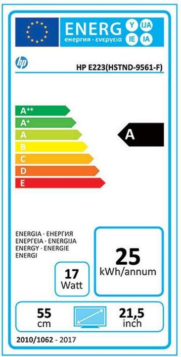 Energie-Label HP EliteDisplay E223 (1920 x 1080 Pixel, 21.50")