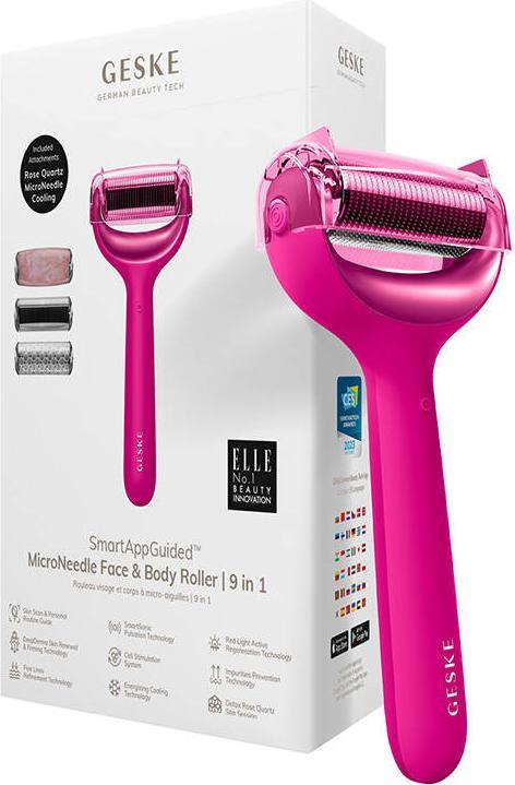 Actual product image Konjac Sponge Roller do mezoterapii igłowej twarzy i ciała 9w1 Geske z Aplikacja (magenta)