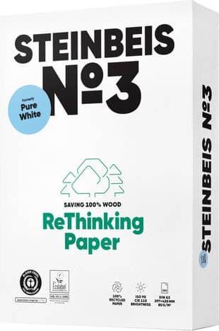 Actual product image Steinbeis Copy Paper No.3 Rec. 80g white A3 500Bl (80 g/m², 500 x, A3)