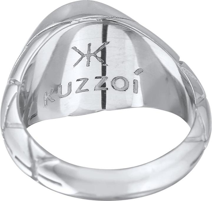 Image du produit Kuzzoi Bague Basic Homme Chevalière ovale émail argent 925 (54, Argent 925)