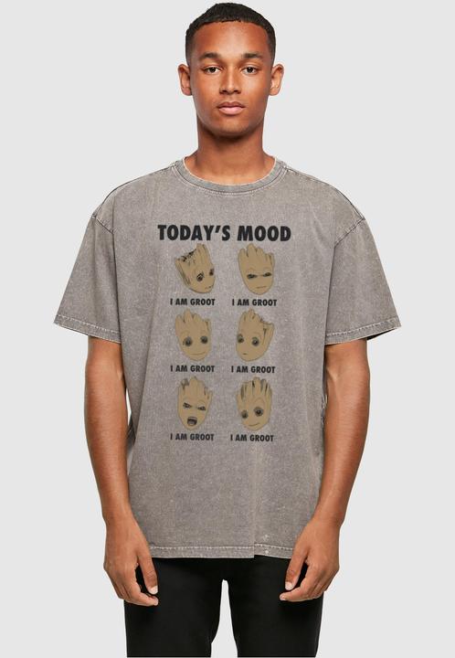 Actual product image Absolute Cult Guardians Of The Galaxy Vol 2 - Groot Todays Mood Acid Washed Oversized Tee - 114151 (XXL)