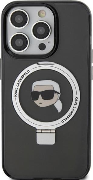 Actual product image Karl Lagerfeld KLHMP15XHMRSKHK iPhone 15 Pro Max 6.7" czarny/black hardcase Ring Stand Karl Head Mag (Apple iPhone 15 Pro Max)