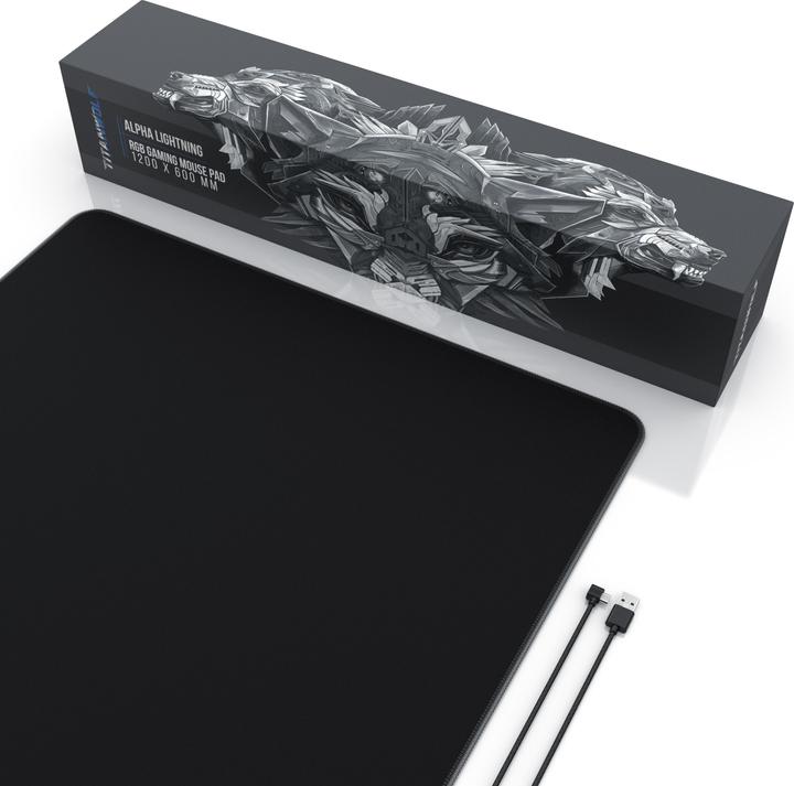 Produktbild Titanwolf RGB Gaming Mauspad, Mausmatte XXXL 1200 x 600mm verbessert Präzision & Geschwindigkeit, schwarz (XXL)