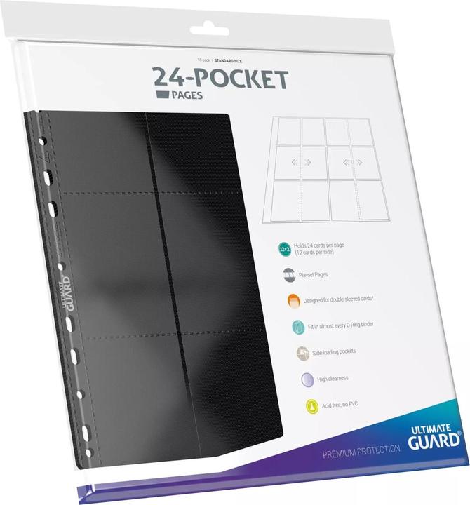 Ultimate Guard Ordner-Einlagen 24-Pocket QuadRow Pages Schwarz 10 Stk