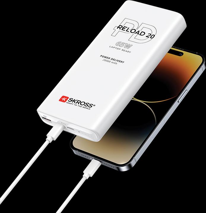 Actual product image Peter Jäckel SKROSS Power Bank RELOAD 20000 64W PD White (20000 mAh, 65 W, 74 Wh)