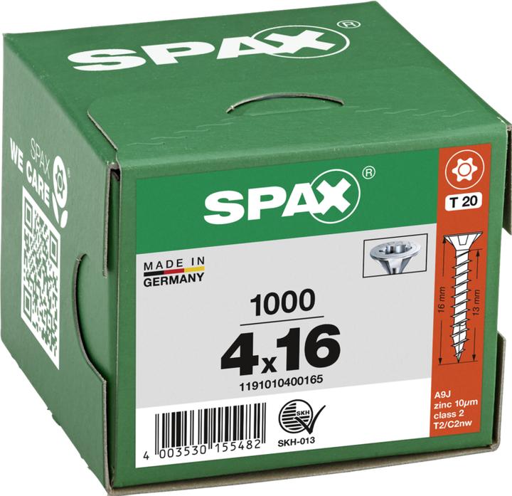 Immagine prodotto Spax Viti per truciolare SK T20 4,0x16 mm (1000 Viti per pezzo)