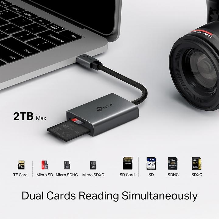 Immagine prodotto TP-Link USB-C To Sd Microsd Adapter (USB-C, 2 Porti)