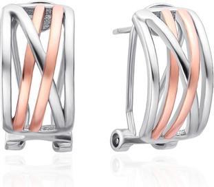 Agato Elegant Bicolor Earrings With Zircons Agt-E123kk-2t