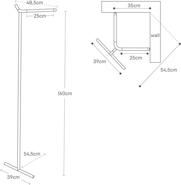 Actual product image Yamazaki Leaning corner coat rack TOWER
