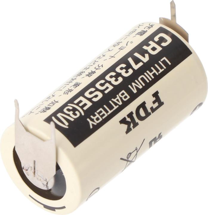 Actual product image FDK Sanyo Lithium Batterie CR17335 SE Size 2/3A, 3er Print Lötfahnen, Rastermass 7,6mm (3 pcs., 17335, 1800 mAh)