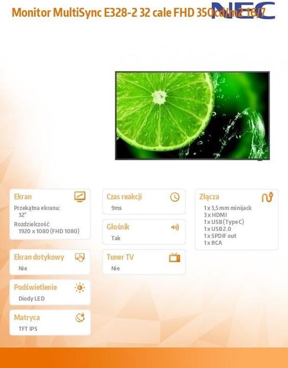 Produktbild NEC 32" E Series large format display, FHD (1920 x 1080 Pixel, 32")