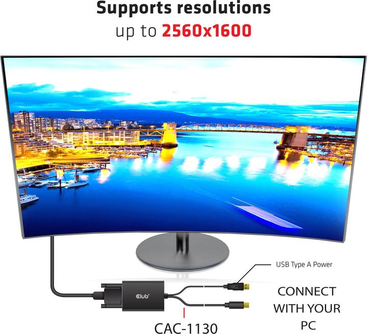 Image du produit Club 3D CAC-1130 (Mini DP, USB-A, 6.10 cm)