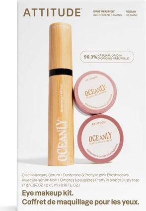Attitude Oceanly Pink Makeup Set EWG Verified Eyeshadow and Lash Serum Infused