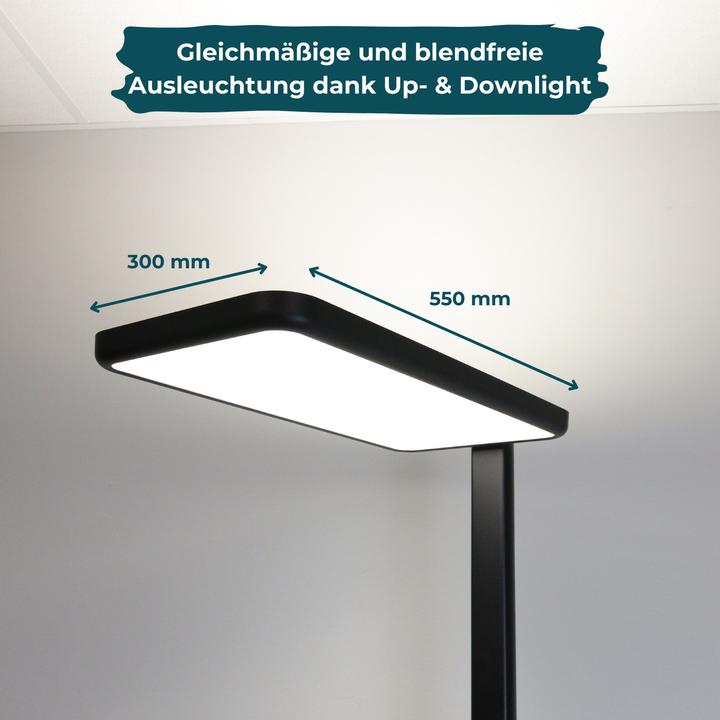 Produktbild Luxula LED Büro-Stehleuchte, Up/Down, schwarz (7000 lm)