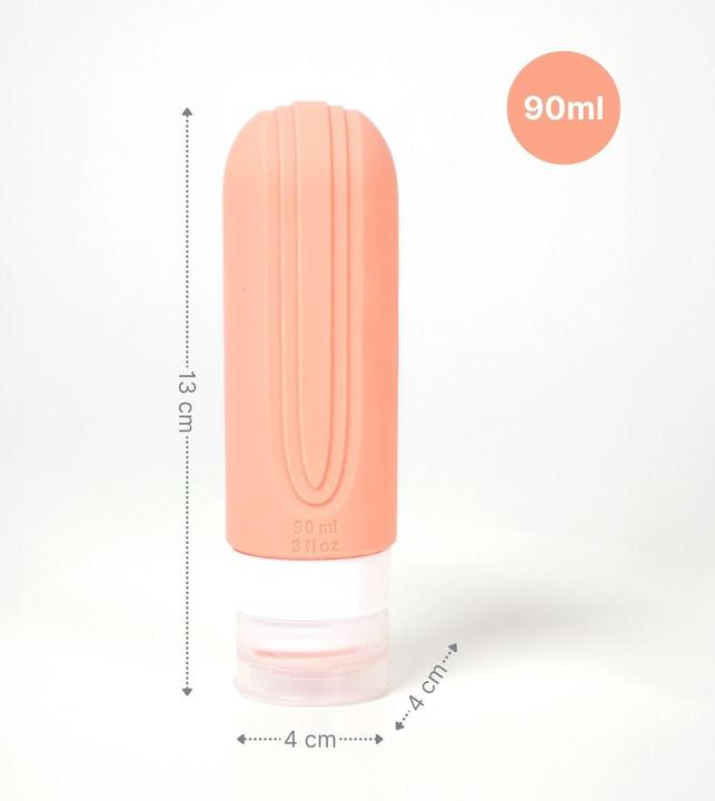 Actual product image Hermex Travel bottle set of 4 squeeze bottle shampoo container (Hygiene product, Manicure set, Liquid bags)
