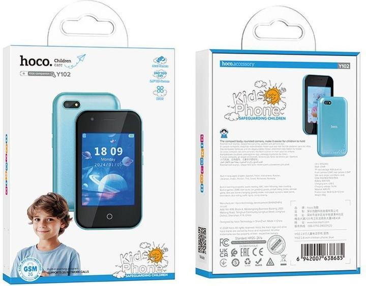 Productafbeelding Hoco Headphone with microphone smartphone for kids 2,8" Y102 blue (2.80", 2G)
