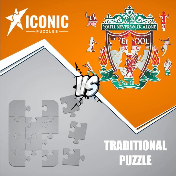 Actual product image Iconic Liverpool FC - Logo - Wooden Puzzle Size L (500 pieces) (500 pieces)