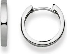 Natsumi Schmuck Klappcreolen Weissgold 18K/750 Ø 13mm Flach (750/18 K Weissgold)