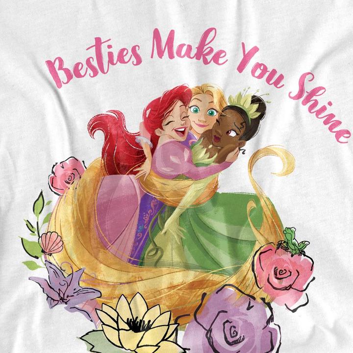 Immagine prodotto Disney Princess Besties Shine Maglietta Ariel Rapunzel Tiana Adulto Unisex (XL)
