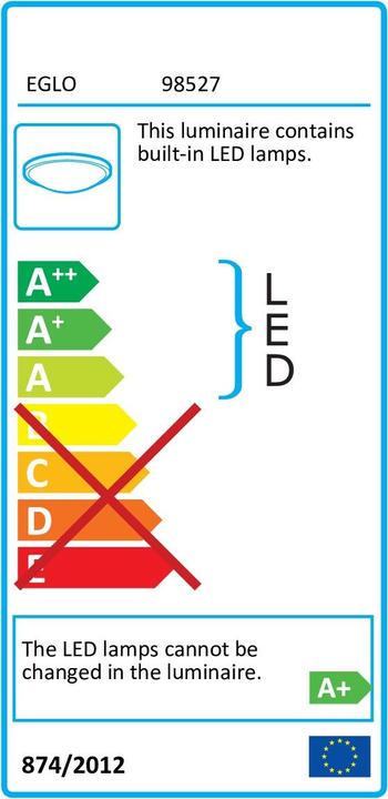 Label énergétique EGLO Plafonnier Canicosa 2 24,5W 3000lm blanc froid (3000 lm)
