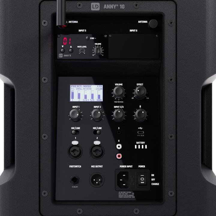 Immagine prodotto LD Systems ANNY® 10 HHD B5 - Altoparlante PA Bluetooth® mobile da 10" con batteria ricaricabile, mixer e 1x (1x 80 W)