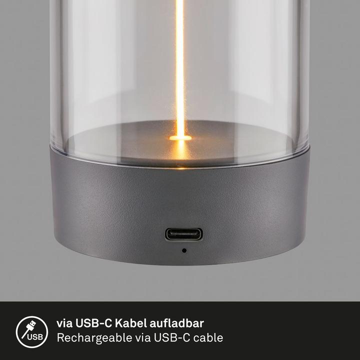 Actual product image Briloner WIGGLE Akku Tischleuchte mit Lichtfaden - Anthrazit
