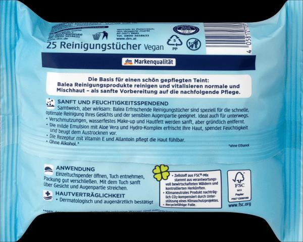 Produktbild dm Balea Erfrischend 3in1 (Reinigungstücher Gesicht)