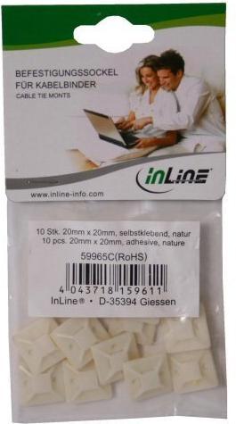 Actual product image InLine Mounting base for cable ties (Fixing loops, 20 mm, 10 pcs.)