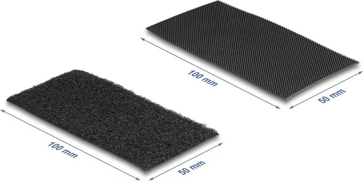 Image du produit Delock Pad auto-adhésif avec serre-câbles auto-agrippants Set 10 pièces noir (Serre-câbles velcro, 200 mm, 10 pcs)