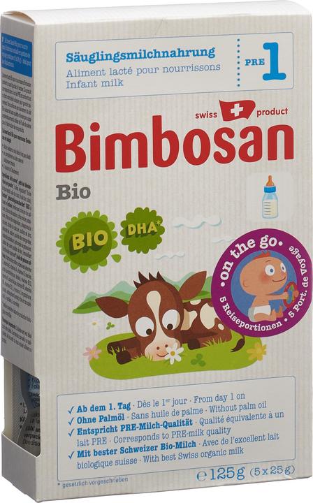 Immagine prodotto Bimbosan Bio 1 Säuglingsmilch Reiseportionen (125 g, dalla nascita)